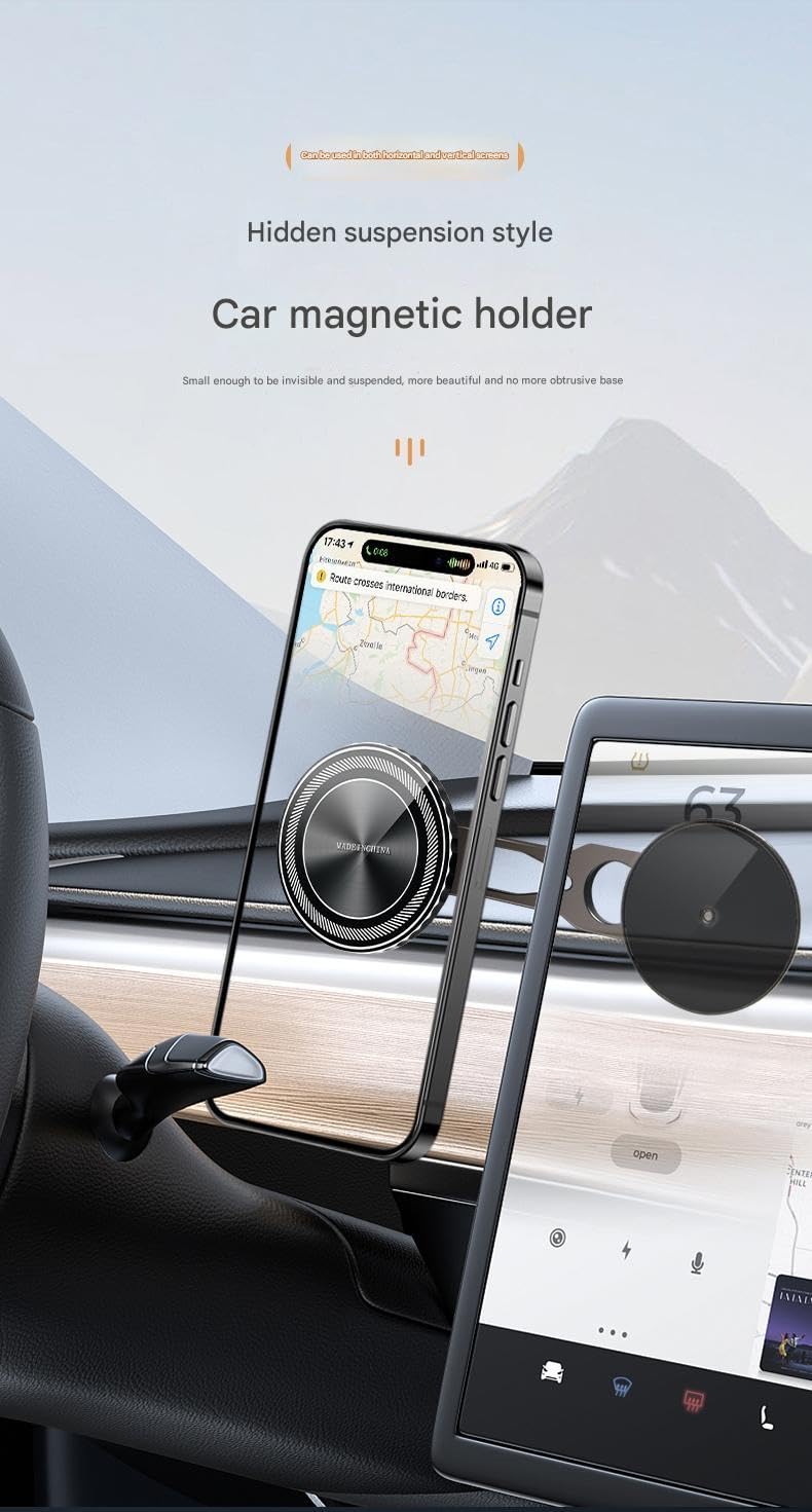 bansite 2025 New Clear Crystal Aluminum Alloy Mobile Phone Holder Magnet Air Vent Car Universal Holder Adhesive Clamp — view 3