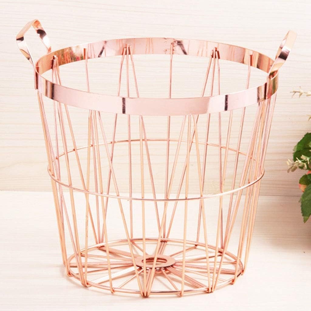 Metal Iron Nordic Style Dirty Clothes Storage Basket Organizer for Bedroom Living Room Laundry Room