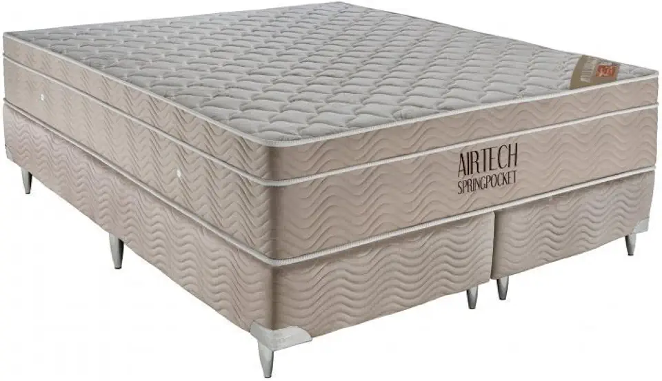 Cama Box Super King Ortobom Airtech Spring Pocket Super 193x203x30cm Ortobom Bege
