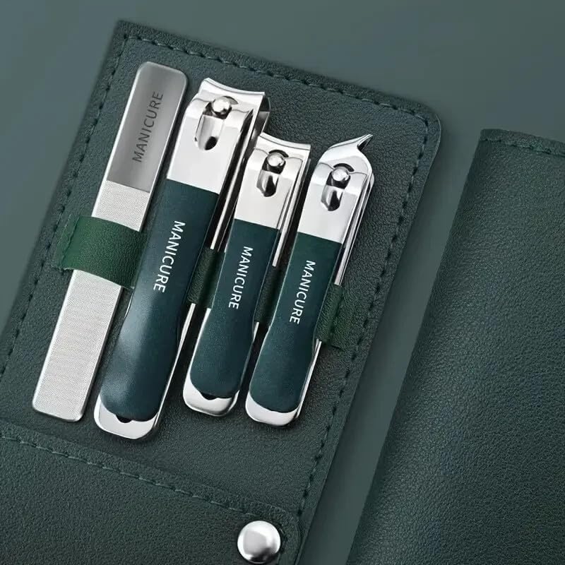 Image of Stainless Steel Manicure Set | Nail Clipper Kit - | Manicure Kit For Nail Care Tools | Nail Clippers | Pedicure Professional Grooming Kits | Facial, Hand & Foot Care | Multicolor | (Nail Clipper Kit -1)