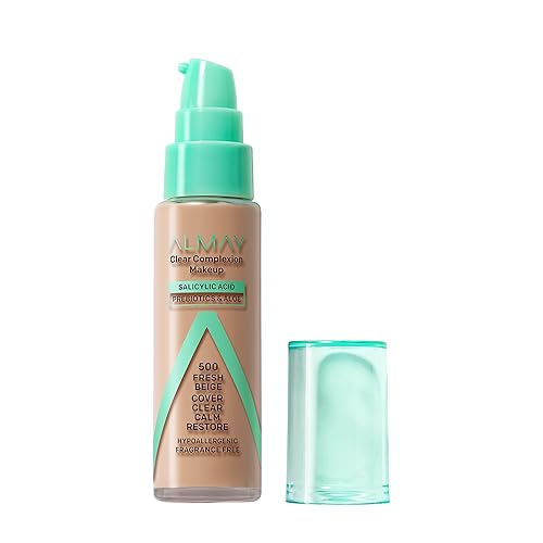 Miniatura 8 de Almay Clear Complexion - Base de maquillaje para acné con ácido salicílico, ligera, cobertura media, hipoalergénica, sin fragancia, para pieles