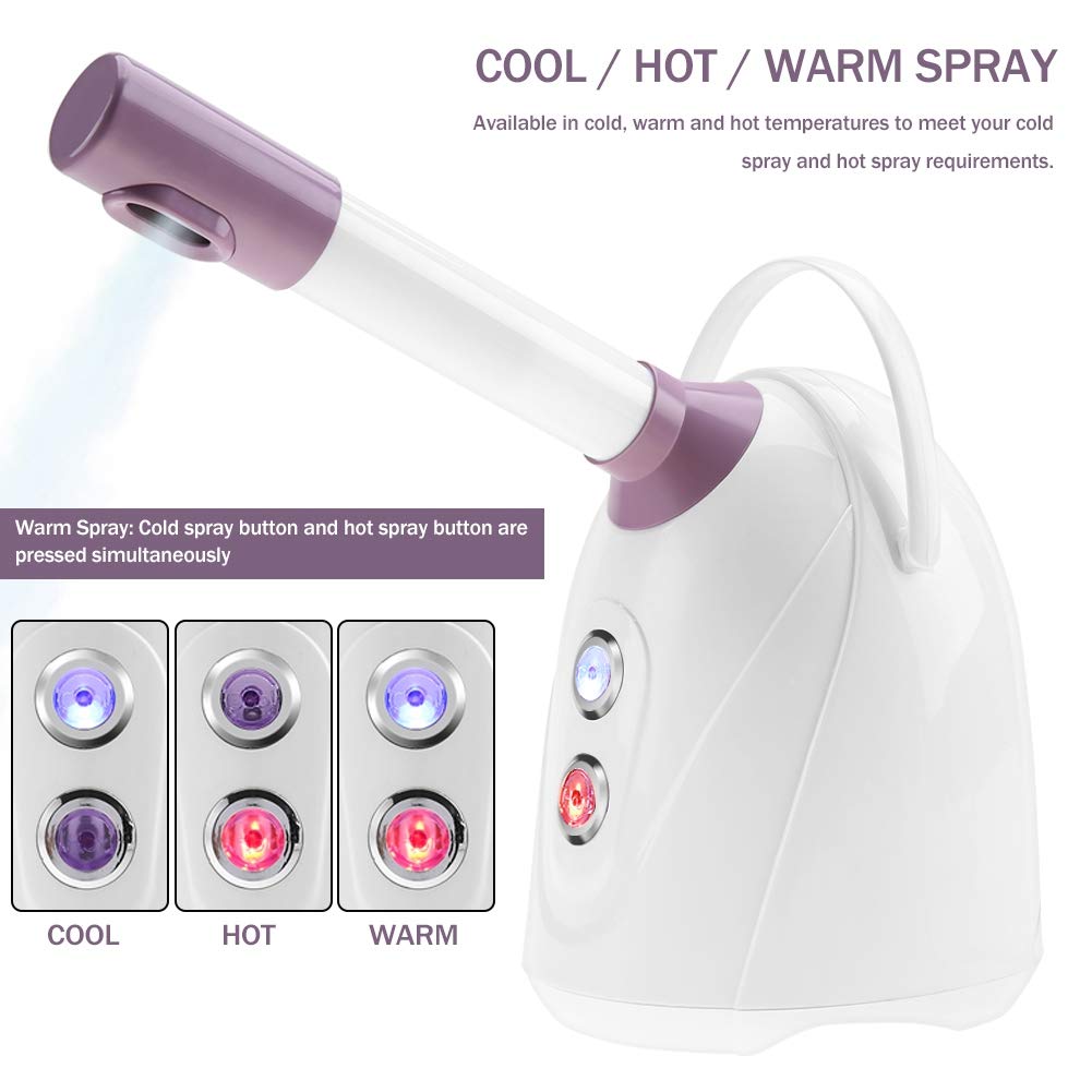 Vaporizzatore facciale per sauna - Nano ionico Vaporizzatore facciale caldo Nebbia facciale Viso Home SPA SPA Umidificatore viso Sprayer Donna Uomo idratante Pulizia dei pori(EU)