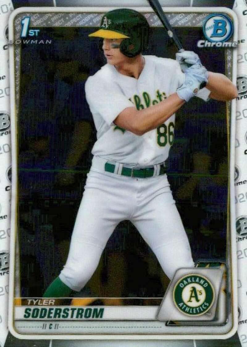 2020 Bowman Chrome Draft #BD-119 Tyler Soderstrom RC Rookie Oakland Athletics MLB Baseball Trading Card Thumbnail