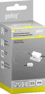 goobay Minisensor de movimiento infrarrojo 96006 para interiores, diseño en miniatura para instalación empotrada (UP) casi invisible, rango de detección de 360°, alcance de 6 m, blanco