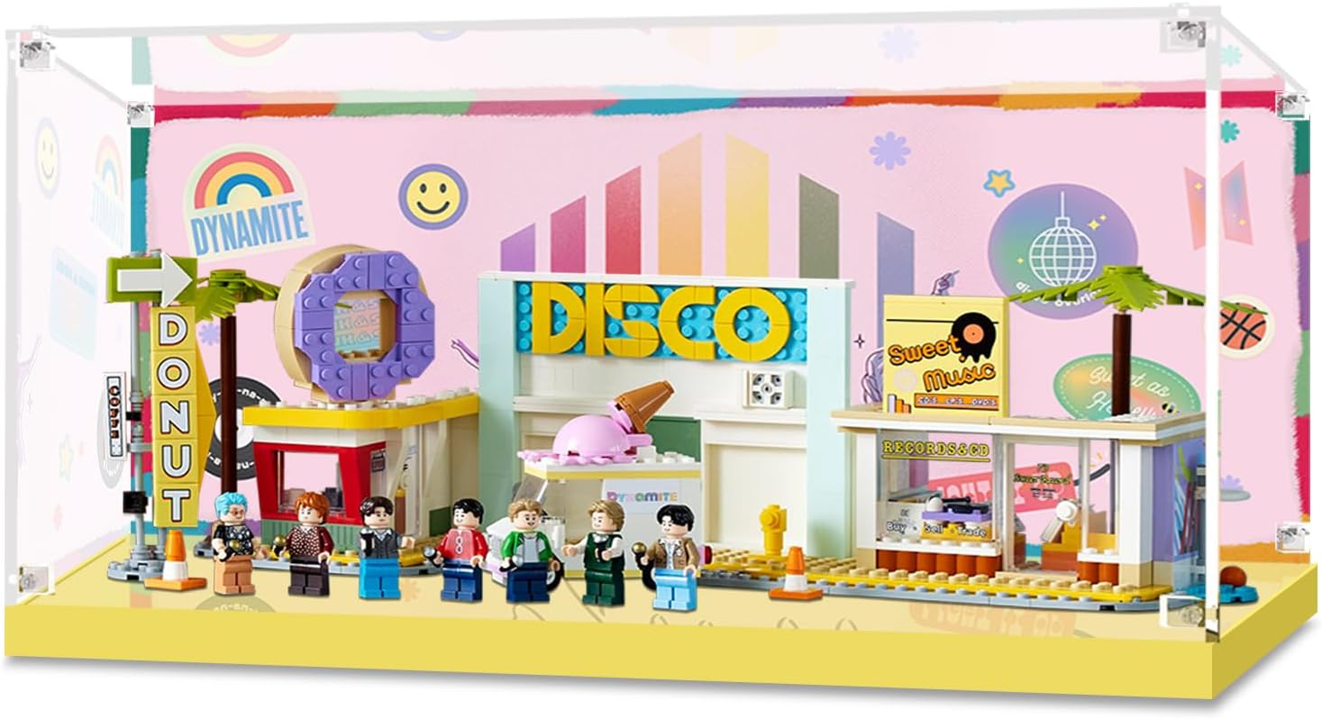 PIPART Acrylic Display Case Compatible with Lego 21339 BTS Dynamite, Clear Dustproof Box (Display Case Only, The Model Not Included)