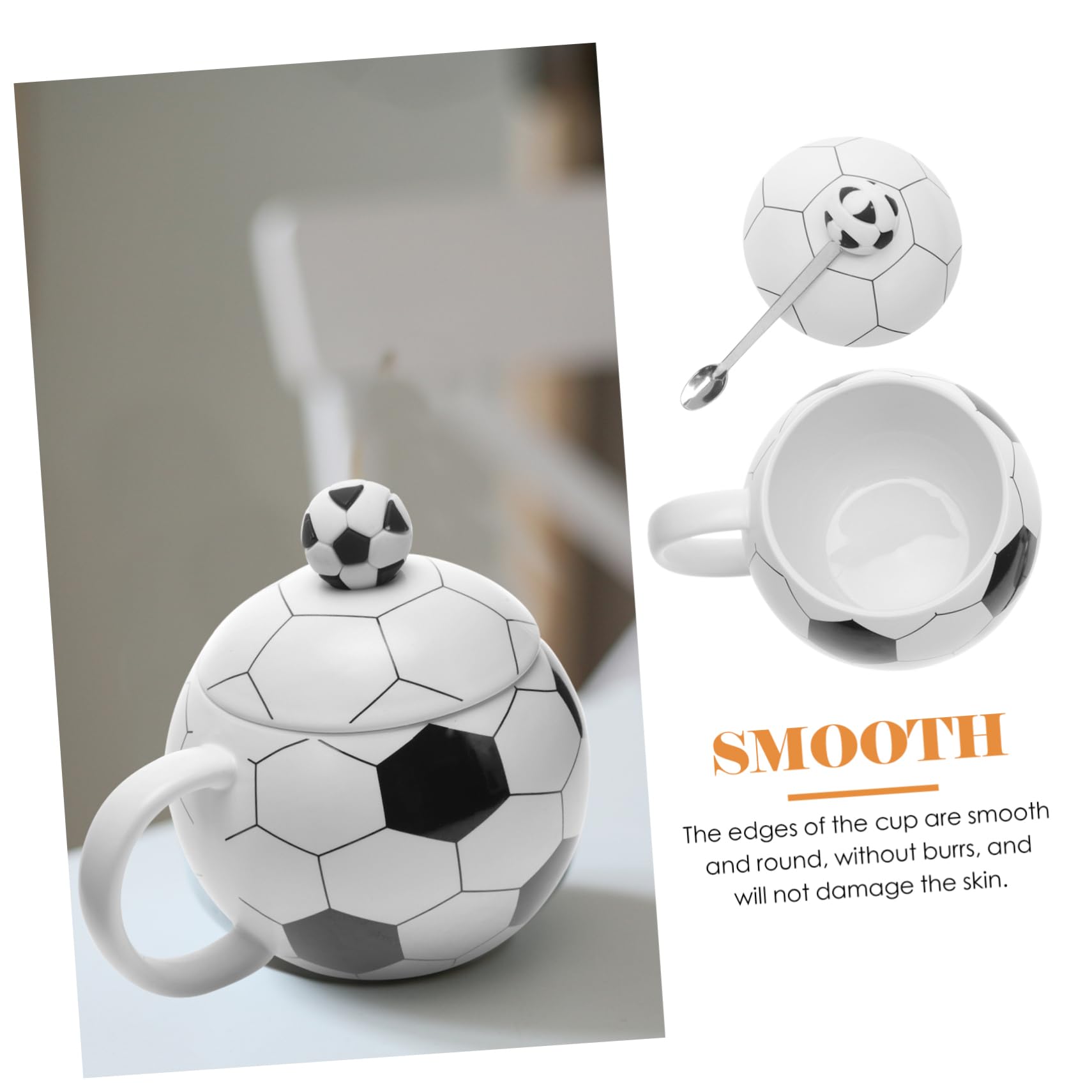 Didiseaon 1set Tazza Da Caffè Ceramica Tema Calcio Con Cucchiaio Di Stile Elegante e Dettagli Curati Per Tè Latte e Bevande Perfetta Per Appassionati Di Sport e Regali Unici