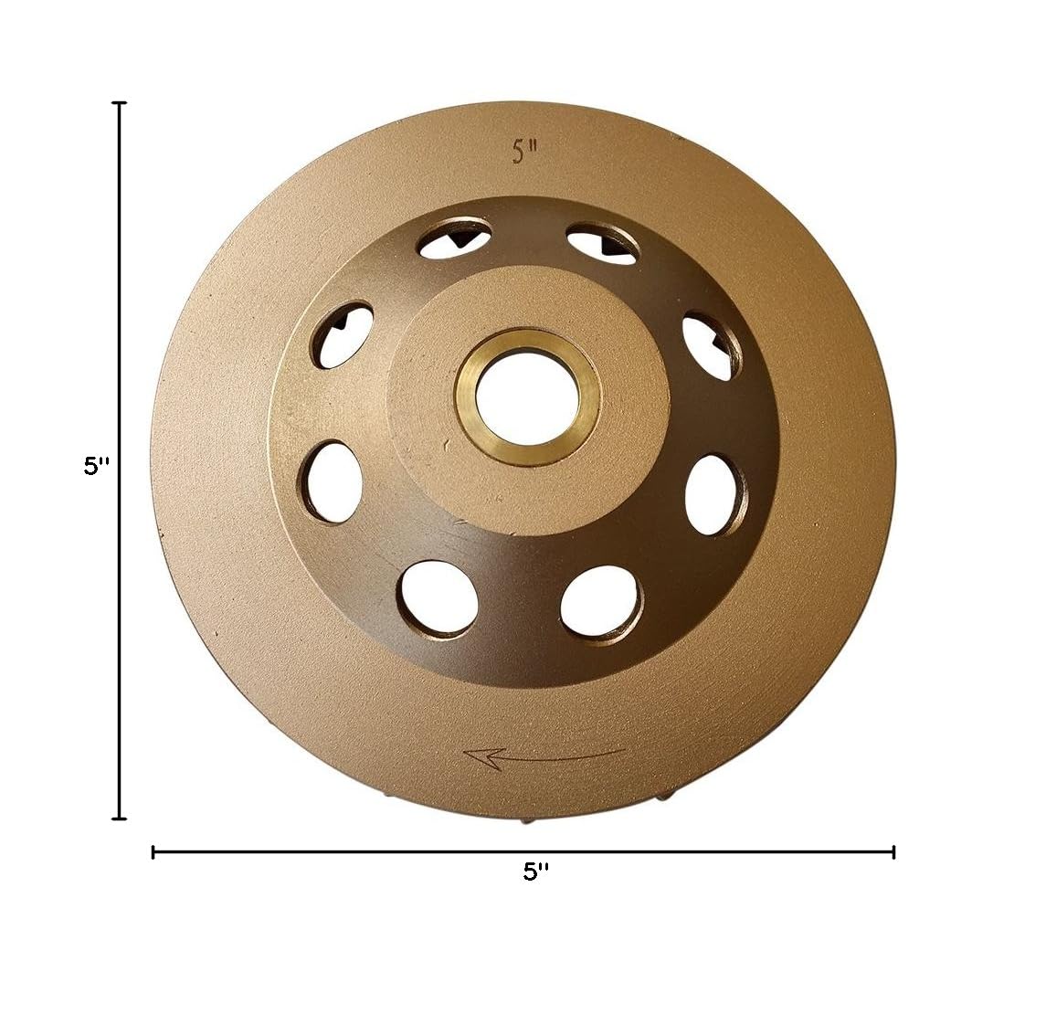 5" Diamond Grinding Wheels for Concrete or Masonry, 18 Turbo Segments, #30/40 Grit, Medium Bond, 7/8"-5/8" Arbor