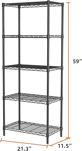 Miniatura 3 de SINGAYE Estantería de alambre ajustable, estantes de almacenamiento para cocina, armario, lavandería, baño, organizadores, despensa de metal, huecos
