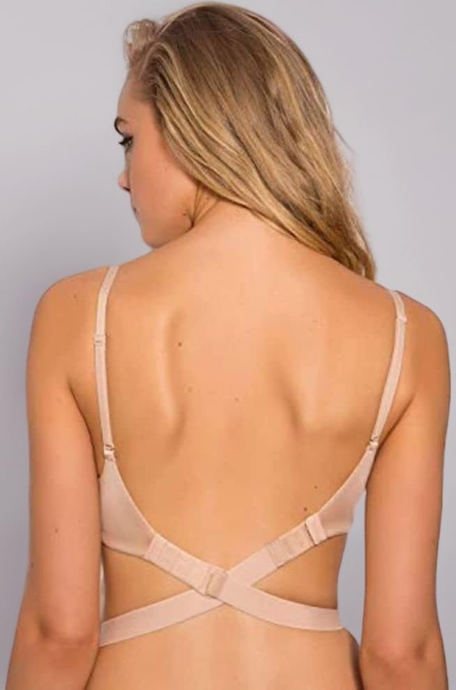 PLUMBURY Women's Adjustable Low Back Bra Strap Convertor/Extender 1& 2 Hook (Pack of 3) Black,White,Beige