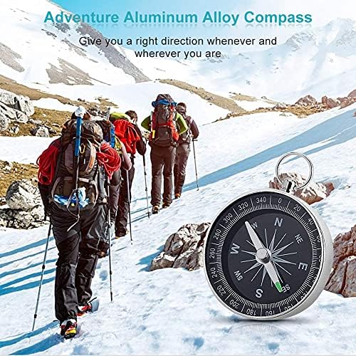 Simple Hiking Compass, Pocket Compass Navigation Walkers Camping Compass, Outdoor Sport Compass, Silver Portable Pocket Compass For Outdoor Camping Hiking Sports Navigation