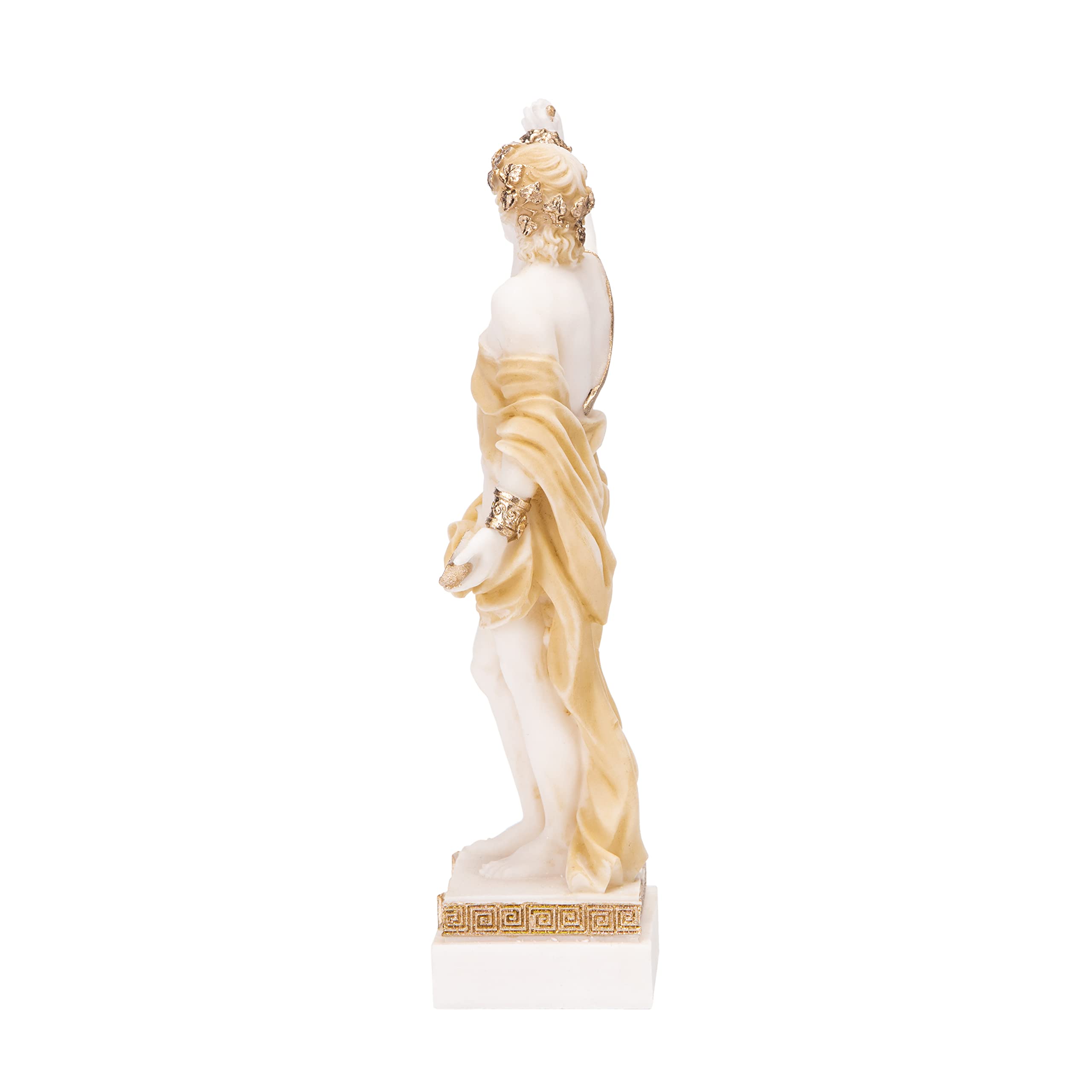 Statua di Dioniso Bacco Dio greco del vino Uva-Vendemmia Scultura in alabastro oro 15,2 pollici