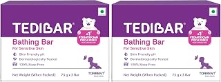 Tedibar Moisturising Baby Bathing Bar 75gx3 (Pack of 2) 100% Soap Free No. 1* Pediatrician Prescribed Moisturising Bar - By Torrent Pharma