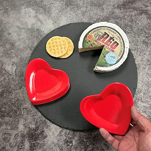 Upware 4-Piece 4.75 Inch Melamine Dessert Plates Appetizer Dinner Plates Small Serving Plates Party Plates Heart Shaped Plate For Dessert Snack Fruit Side Dishes (4.75 Inch Heart Plate) #TOP2