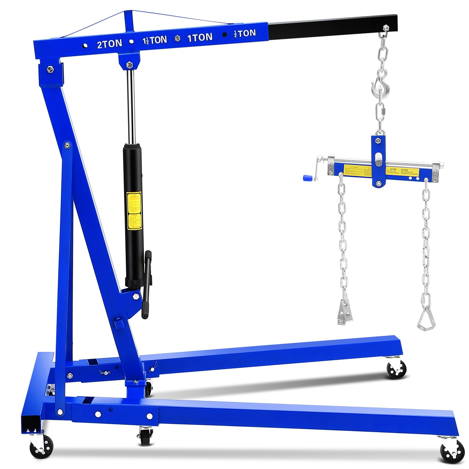 Photo 1 of ** sold as is no refund/return** See comments
2-Ton Folding Hydraulic Engine Hoist with Lever, 4400 LBS Portable Engine Shop Crane with 6 Casters & Telescopic Boom, Foldable Cherry Picker Lift for Garage, Workshop, Warehouse, Heavy-Duty, Blue