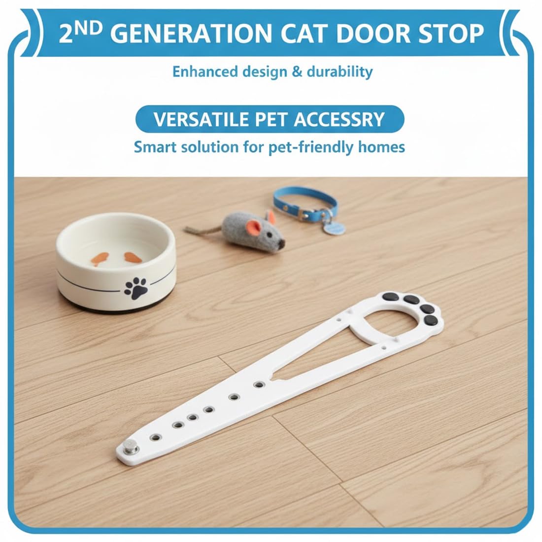 1 Pcs Fermo per Porta Regolabile per Gatti e Cani, Impedisce la Chiusura della Porta, Consente ai Gatti di Entrare e Tiene i Cani Fuori, Ideale per Proteggere Lettiera e Cibo per Gatti