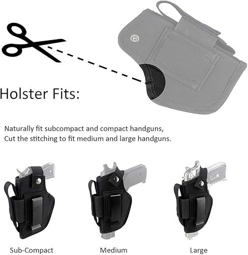 Miniatura 4 de Gexgune Funda táctica para pistola oculta IWB OWB con ranura para cargador y clip de metal intercambiable para mano derecha e izquierda