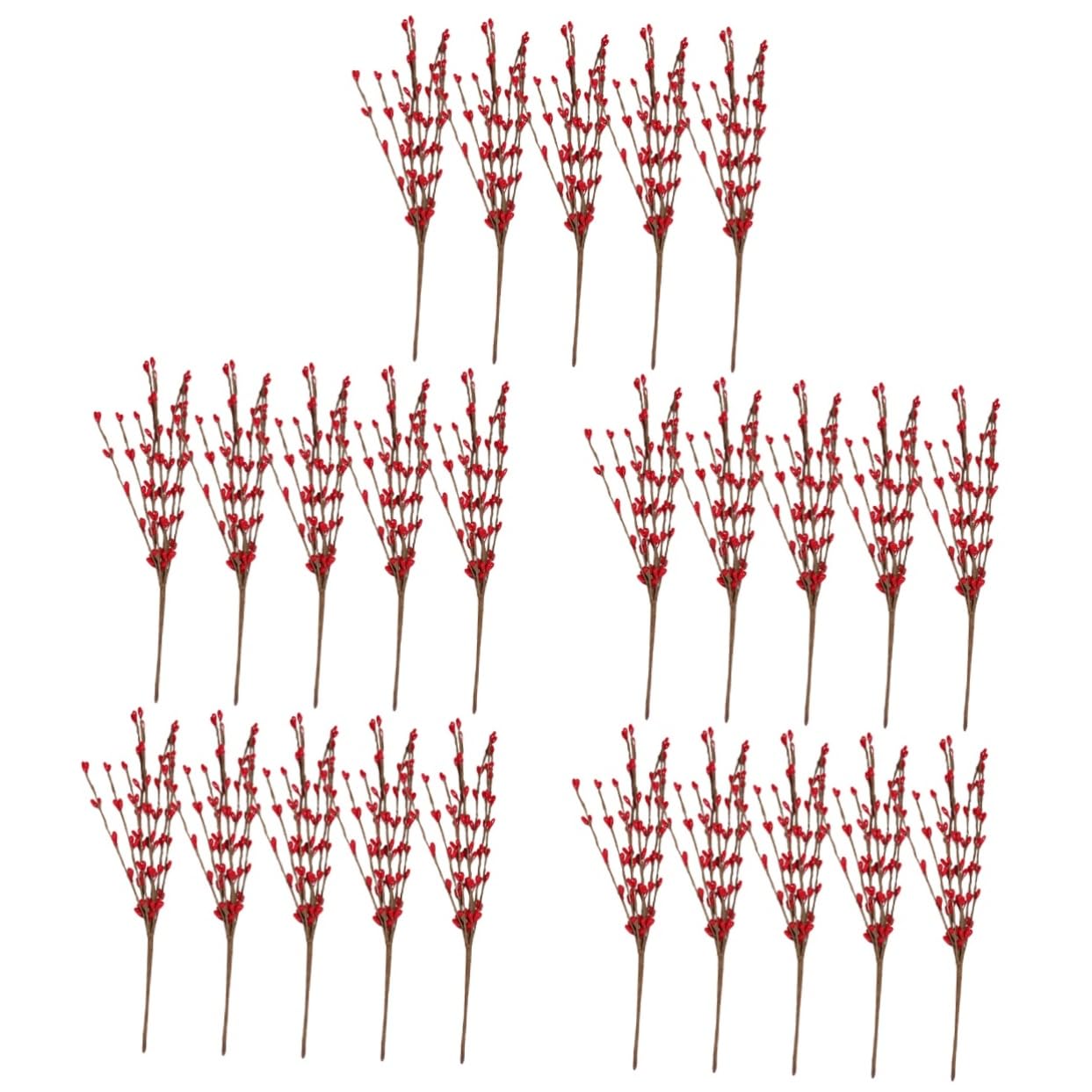 Alipis 25 Piezas Rama De Baya Artificial Tallos De Rojas Artificiales Tallos De Falsas Selecciones De Rojas De Acebo para Manualidades Baya Falsa Buen Efecto