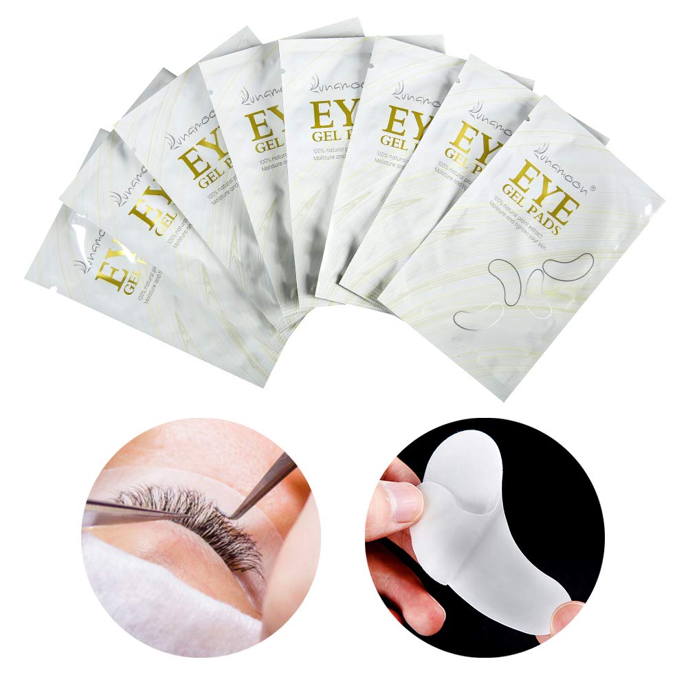 Lunamoon Cerotti Gel per Estensioni Ciglia 100 Paio Eye Pads Occhio Patch Extension Ciglia Pads Occhi da Ciglia Finte Eye Gel Patches for Eyelash Extension