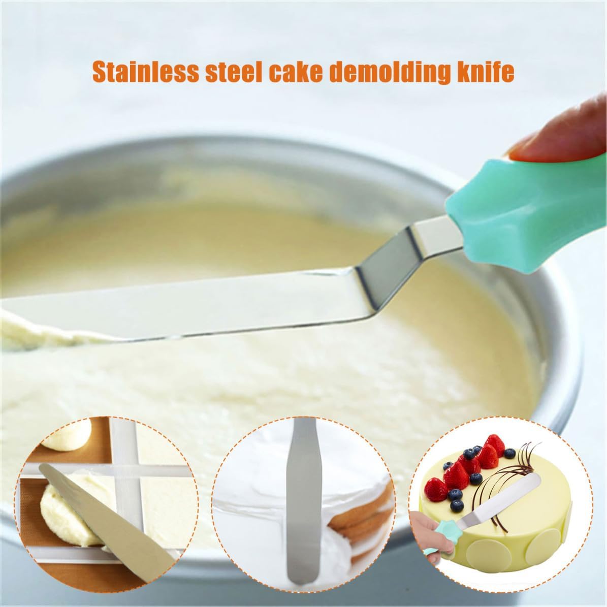 Cake Spatula Set Decorating Lightweight Easy to Clean Random Color Stainless Steel and Baking Tool for Cake Cream Scraper with Home Baking Family and Friends