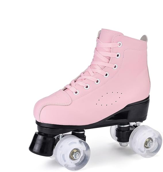 YUDOXN Patins à roulettes 4 Roues, Rollers parallèles avec Roues Lumineuses, Haut Classique Patins, Roues pour Adultes, Enfants, débutants (Taille 37-43) - 2