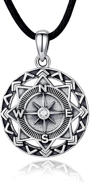 CHENGHONG Leather Necklace for Men 925 Sterling Silver Amulet Chain Viking Jewellery for Men Boyfriend Brother Birthday Christmas