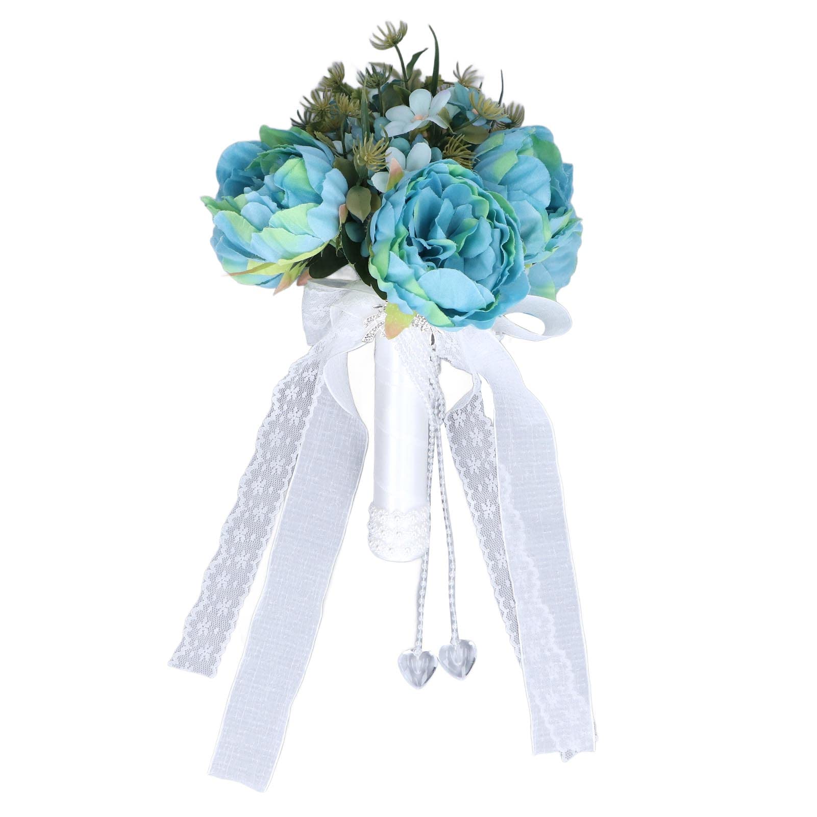 CVJdfhRE bridal bouquet， Bride Bouquets for Wedding, Romantic Bridal Bouquet, Elegant Style Lake Blue Vivid Artificial
