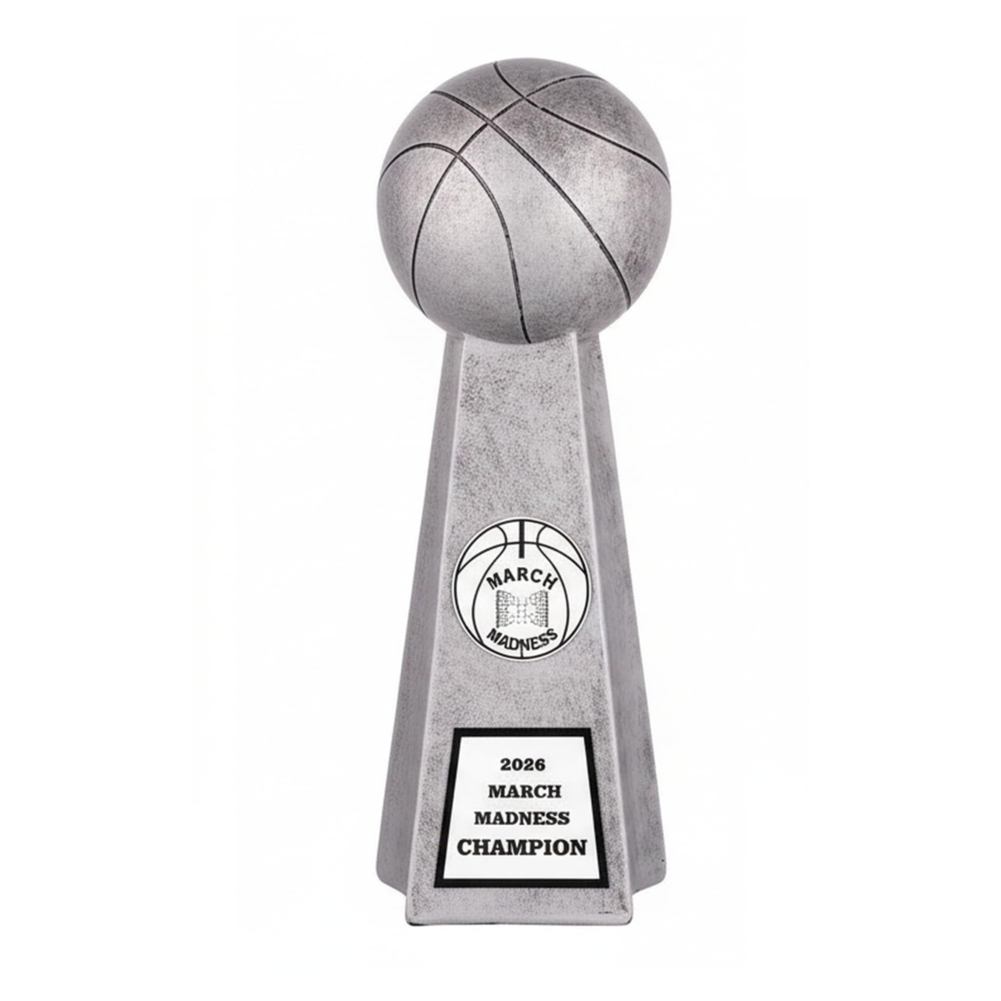 Same Day Awards March Basketball Madness Champion Trophy - 14" Custom Engraved Award for Bracket Challenge Winners Office Pools Fantasy Basketball