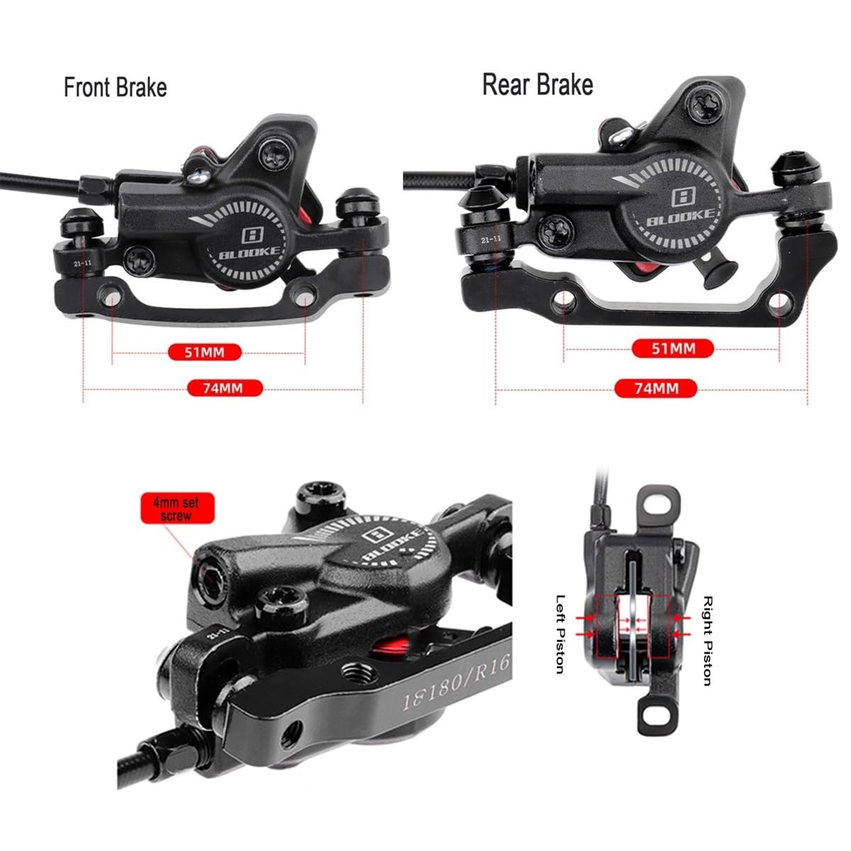 Shimano Hydraulic Brakes Zoom Hydraulic Disc Brake Set For MTB