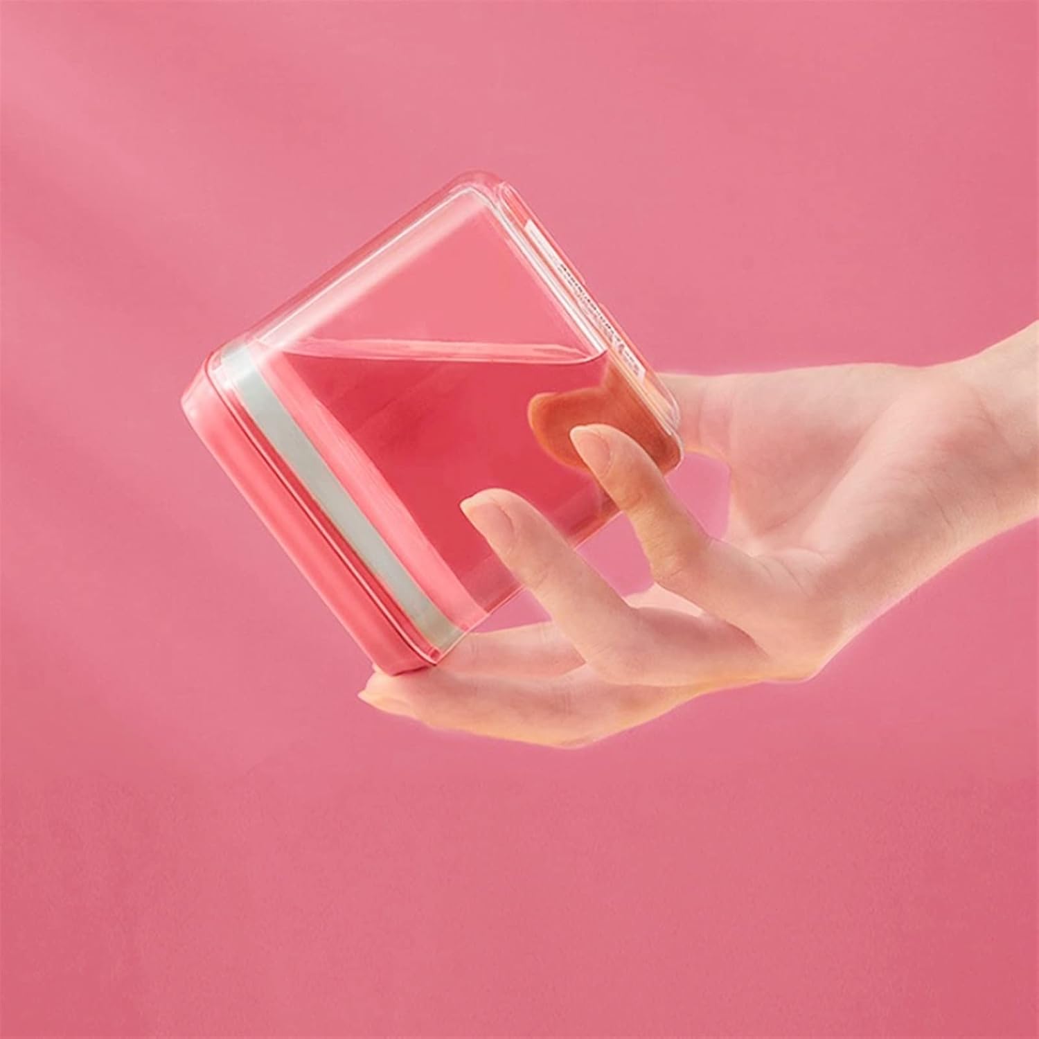 Sugar Bowl Airtight One Button Food Storage Container Kitchen and Pantry Plastic Storage Organization Container for Coffee Cereal and Sugar (Color : Blue) (Pink)