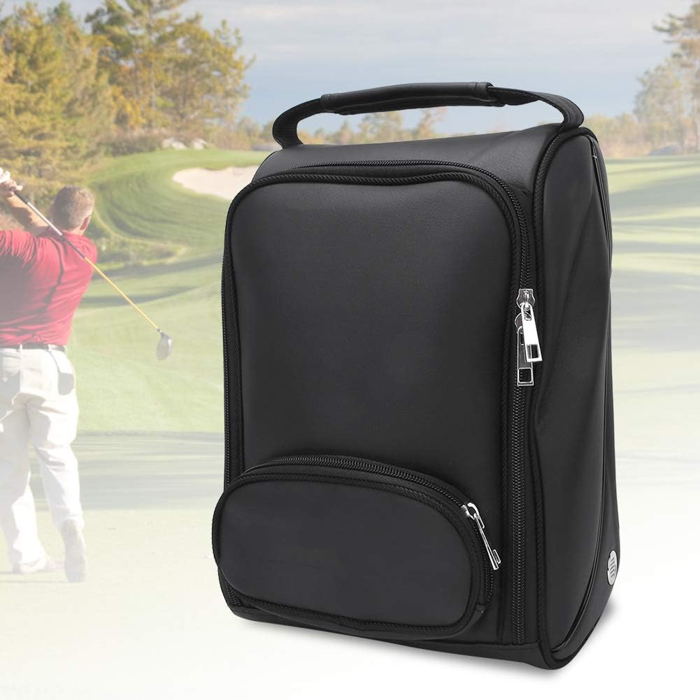 Golf Shoe Bag, Portable PU Shoe Bag for Travel Zippered Sport Shoe Carrier Bags, Waterproof Zippered Breathable Golf Shoe Bag, Golf Accessories