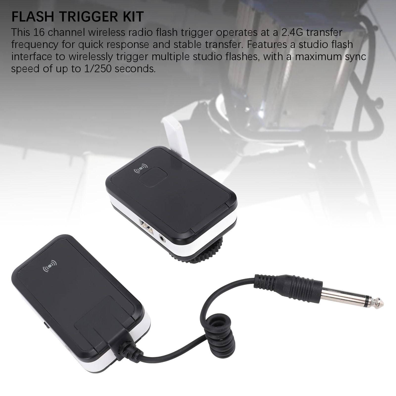 Kit di Trigger Flash Radio Wireless, Set di Trasmettitori del Trasmettitore Trigger di Flash Wireless a 16 Canali 2,4G, Risposta Rapida, per la Fotocamera DSLR