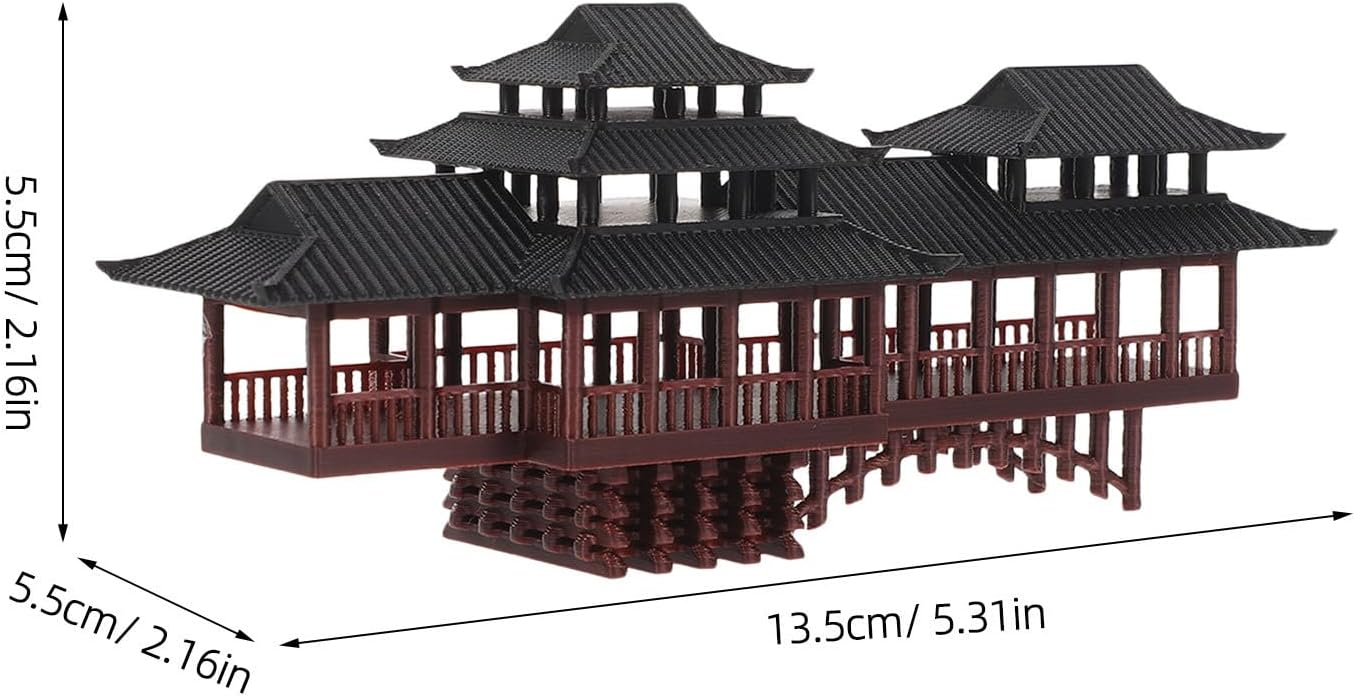 DECHOUS Decorative Arched Bridge Garden Miniature Plastic Brown Bonsai