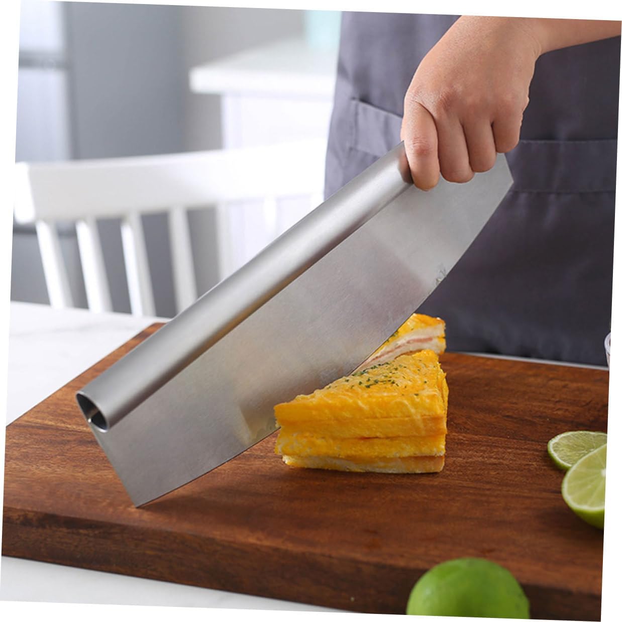 Pizza Cutter Set 2pcs Stainless Steel Multifunctional Wheel Slicer with Pp Cover and Triangle Pizza Peel for Kitchen Baking