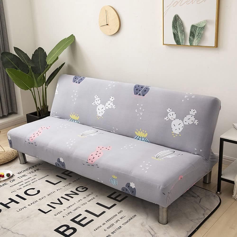 YOPOIY Futon Cover Removable Furniture Cover Protector Washable Futon Slipcover Rich Textured Armless Sofa Cover for Living Dining Room -18-190-230CM