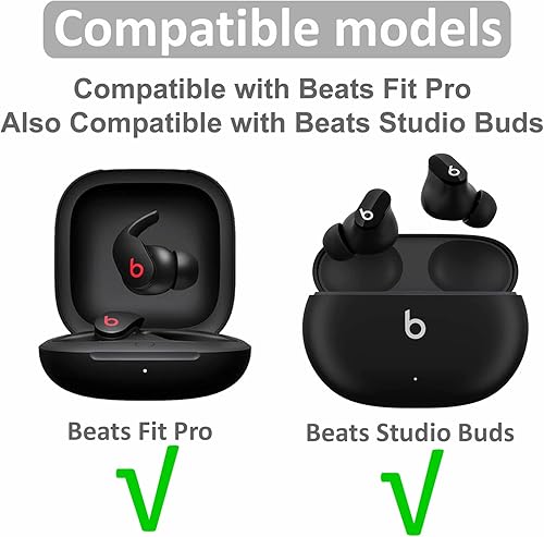 Miniatura 3 de Juego de 9 pares de almohadillas compatibles con Beats Fit Pro, doble brida de espuma viscoelástica y puntas de silicona normales, SML, aislamiento