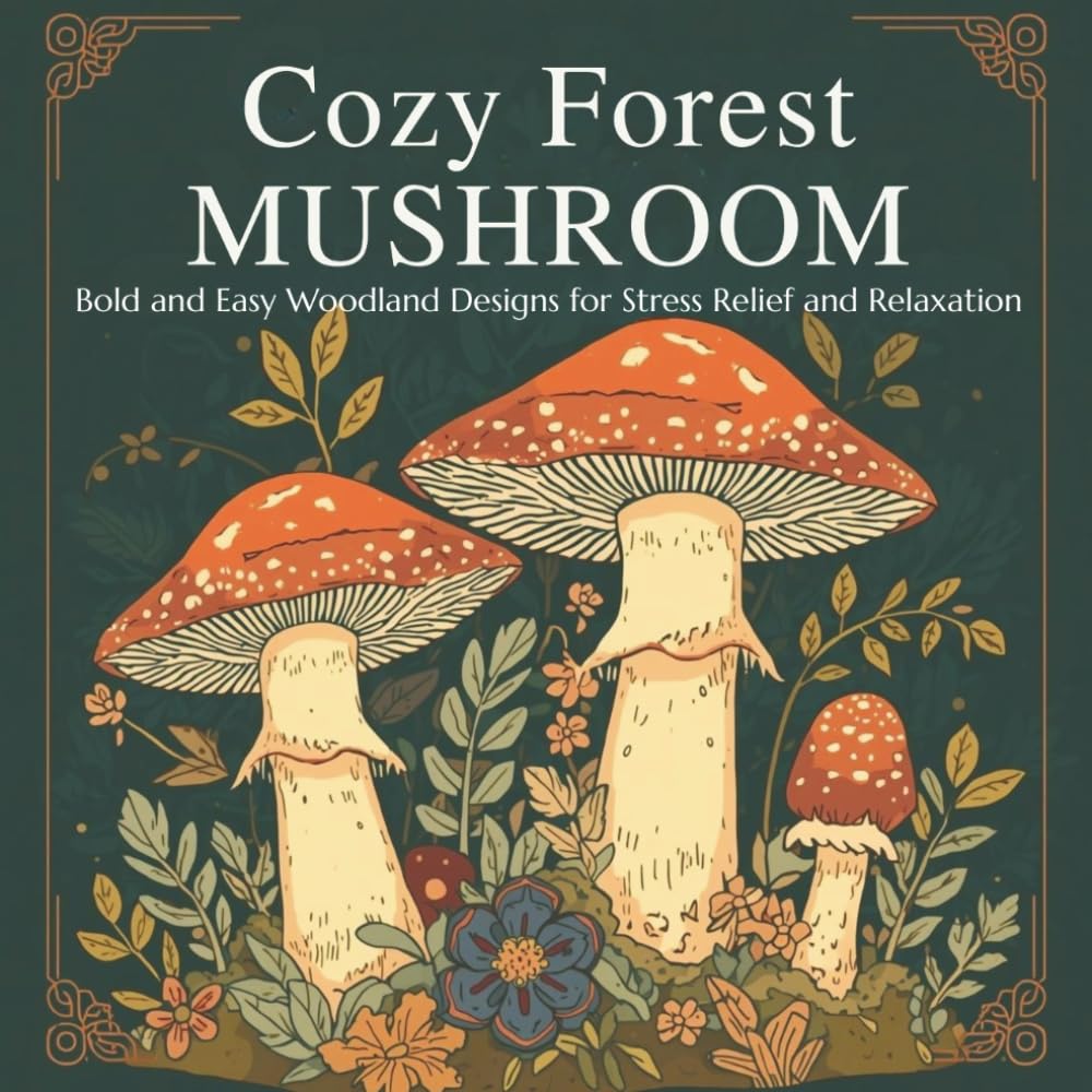 Cozy Forest Mushroom Coloring Book for Adults: Bold and Easy Woodland Designs for Stress Relief and Relaxation (Cozy Coloring Book Series)
