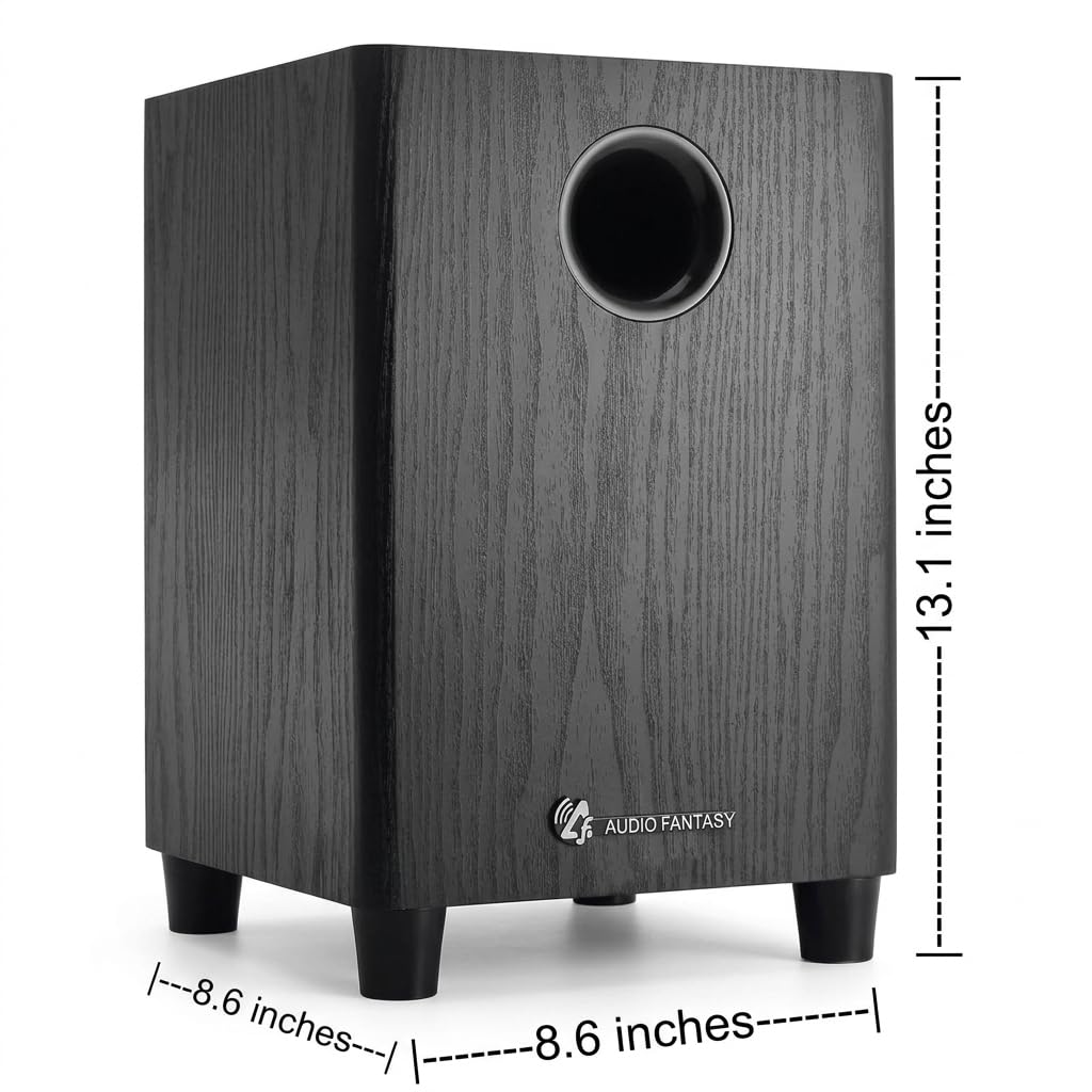 Audio Fantasy Subwoofer pasivo de 6.5 pulgadas, graves profundos de 100 W RMS, pico de 150 W, altavoz de cine en casa de 4 ohmios, gabinete de madera MDF con base antigolpes para estudio y fiesta