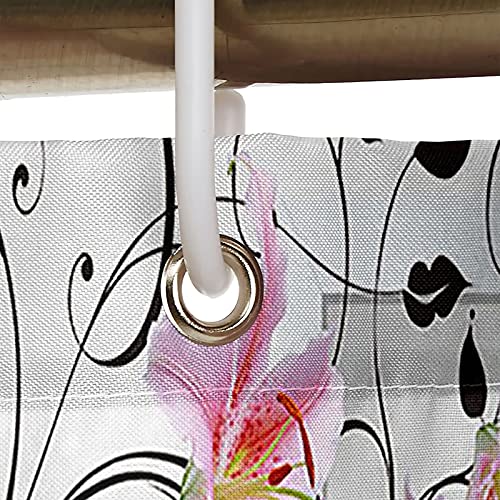 Rideau de douche polyester 165x200 fleur géométrique papillon salle de bain - 4