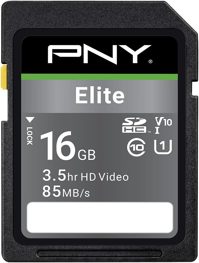 PNY Elite SDHC Card 16GB Class 10 UHS-I U1 100MB/s