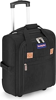 17x13x8 Inches JetBlue Airlines Rolling Personal Item Underseat Travel Bag - Suitable for Major Airlines including Spirit, Jetblue, Frontier, and American - Duffel Bag Design (Black)