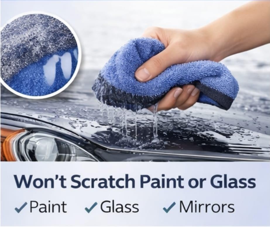 Image of Microfiber Cloth 600 GSM 40 X 40 cms - 4 pcs for Car Cleaning & Detailing, Bike Cleaning, Home & Kitchen Cleaning. Double Sided, Super Absorbent & Lint Free (Yellow /Grey and Blue /Grey)