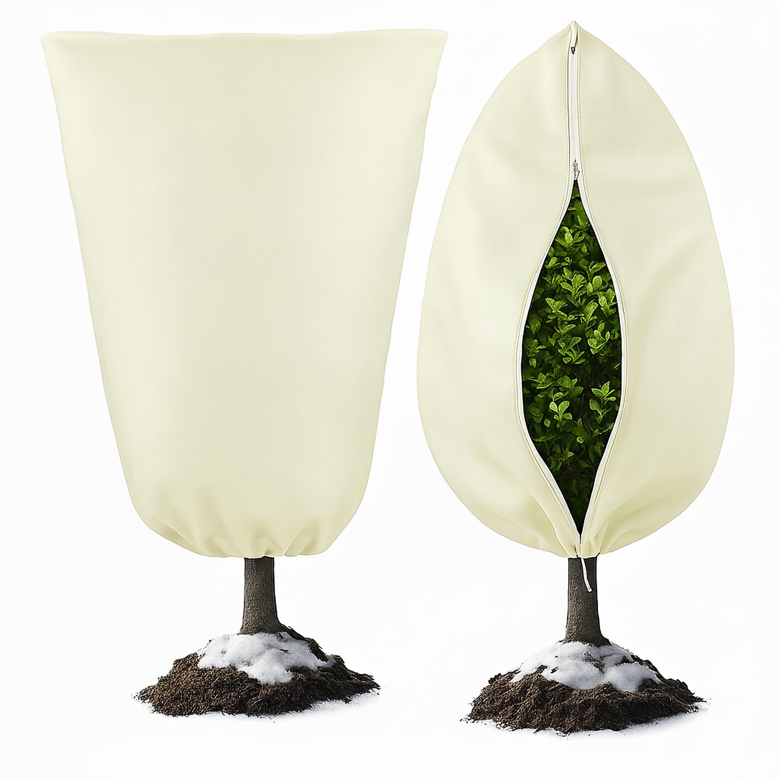 COVACURE Pflanzenschutz Winter Frostschutz 120x180cm für Kübelpflanzen | Winterschutz, Olivenbäume/Blumen, 80g/m² Vliesstoff, atmungsaktiv, wärmespeichernd, gegen Kälte/Frost/Wind/Regen