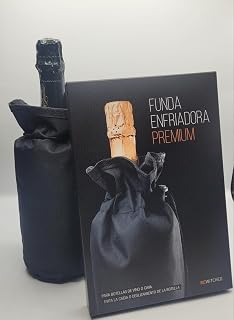 Funda enfriadora premium para botellas vino o cava color negro