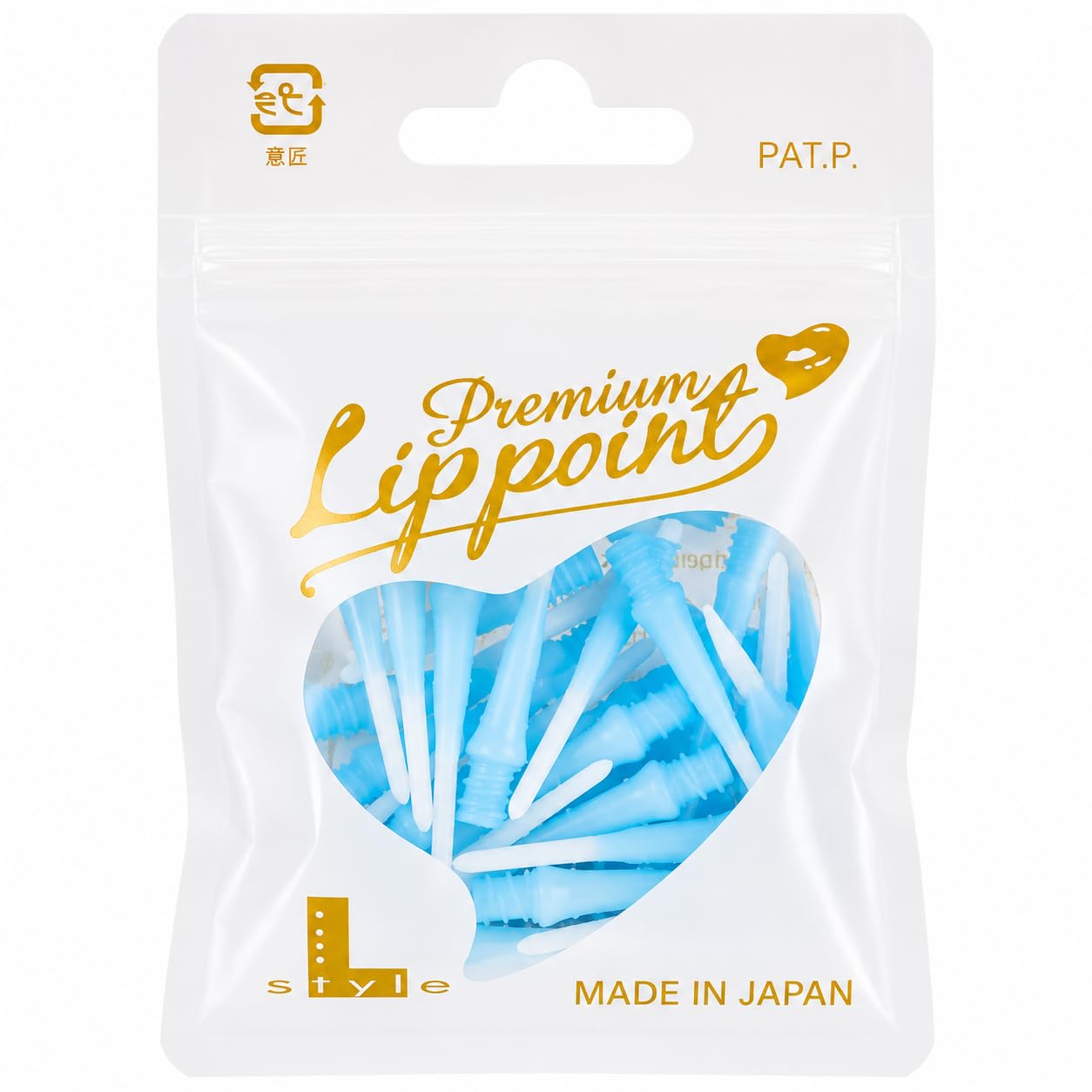 L-style Premium Lippoint Soft Tip Dart Points – 2BA – Regular – 2-Tone Light Blue – 60 Count