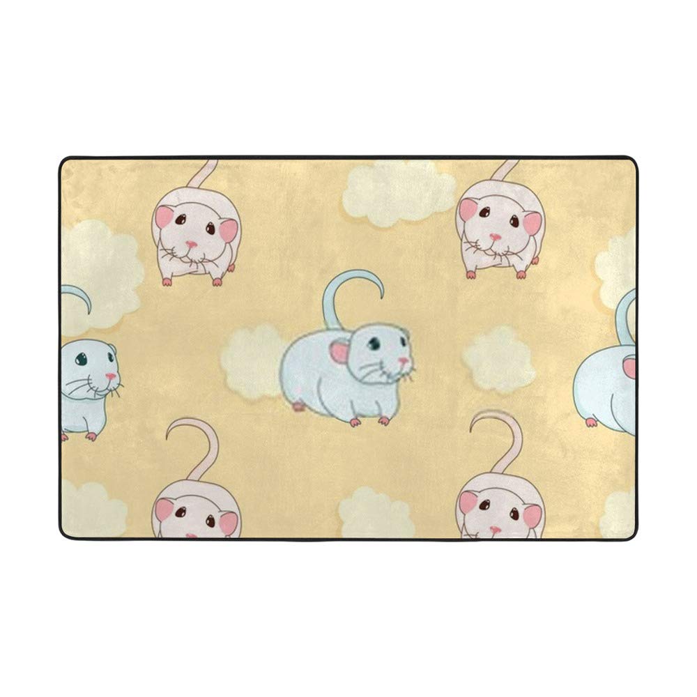 Tapis de sol rats mignons jaune pour isoler les sols froids avec douceur velours