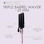 Aria Beauty Le Waver - Outil d'ondes capillaires pour les vagues de glam de la plage de Boho et de 90 % d'Hollywood - Convient à tous les types de cheveux - Marbre rose - 1 pc