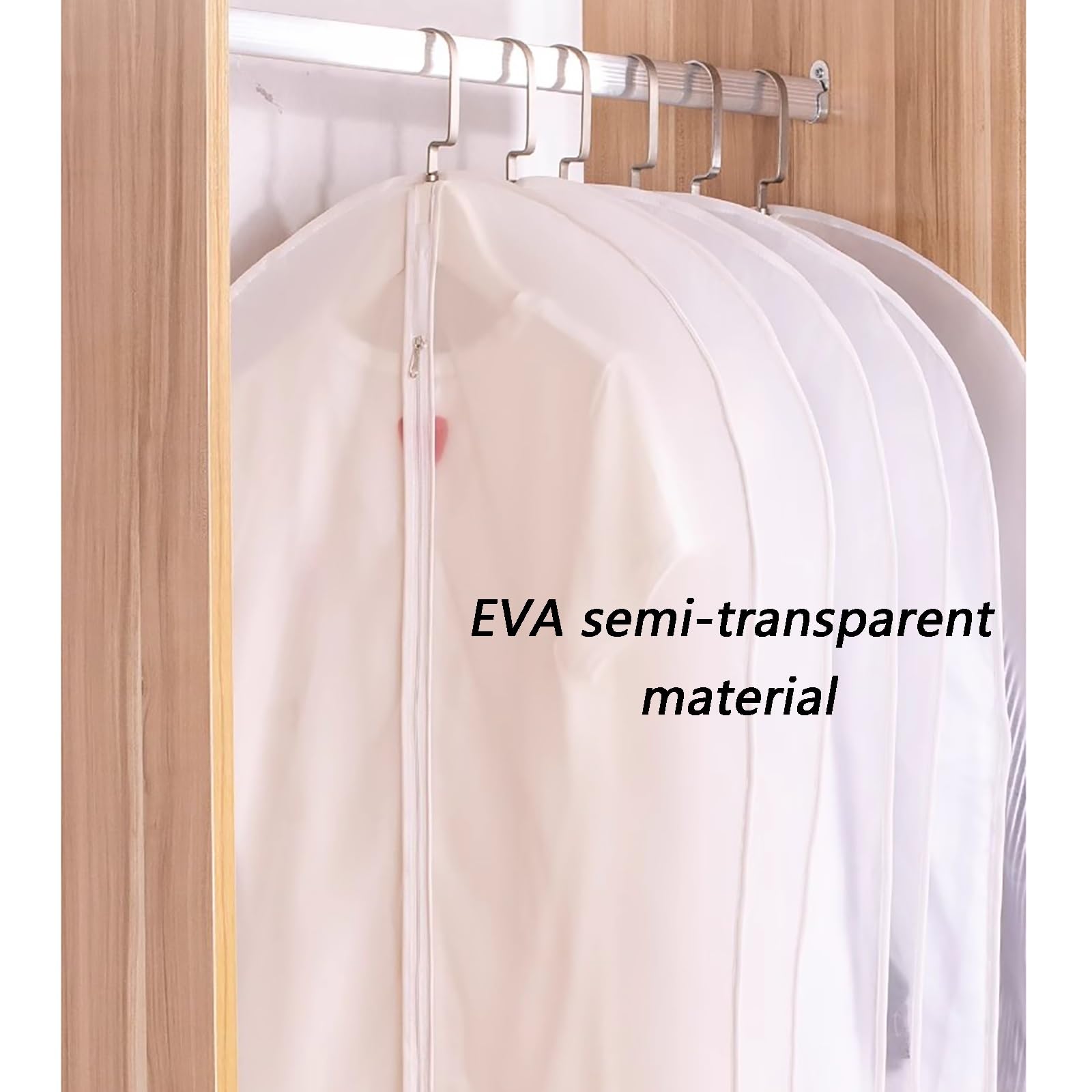 Funda para Perchas, Paquete de 10 Fundas for Ropa con Cremallera, Ahorro Espacio, adecuadas for Abrigos, Vestidos y Chaquetas(60 * 100cm/24 * 39in)