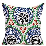 45 x 45 cm Funda de cojín tejida a mano Kilim estilo turco marroquí azteca tradicional vintage funda de cojín diseño auténtico 45 cm x 45 cm (azteca)