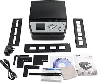 Slide Scanner Convert To Digital,Convert Color & B &W 35mm, 110Film Negatives Slides/Photo/Document/Business Card To JPEG Digital Photos, 22MP Digital Film, Support USB Outpu