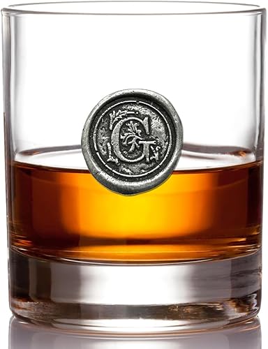 Miniatura 13 de English Pewter Company Vaso de Whisky Old Fashioned Rocks de 11 onzas con Inicial de Monograma - Regalos Únicos para Hombres - Regalos
